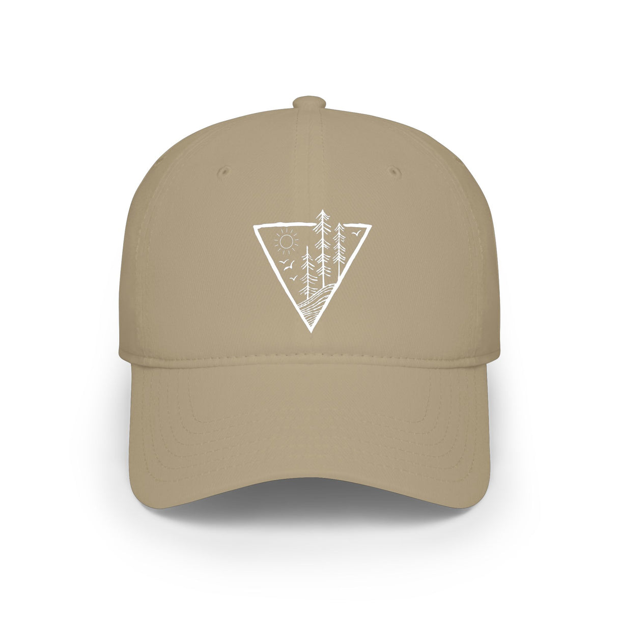 Forest-themed baseball cap from the Nature Series by Printify, featuring deep roots and high rise design, in earthy tones.