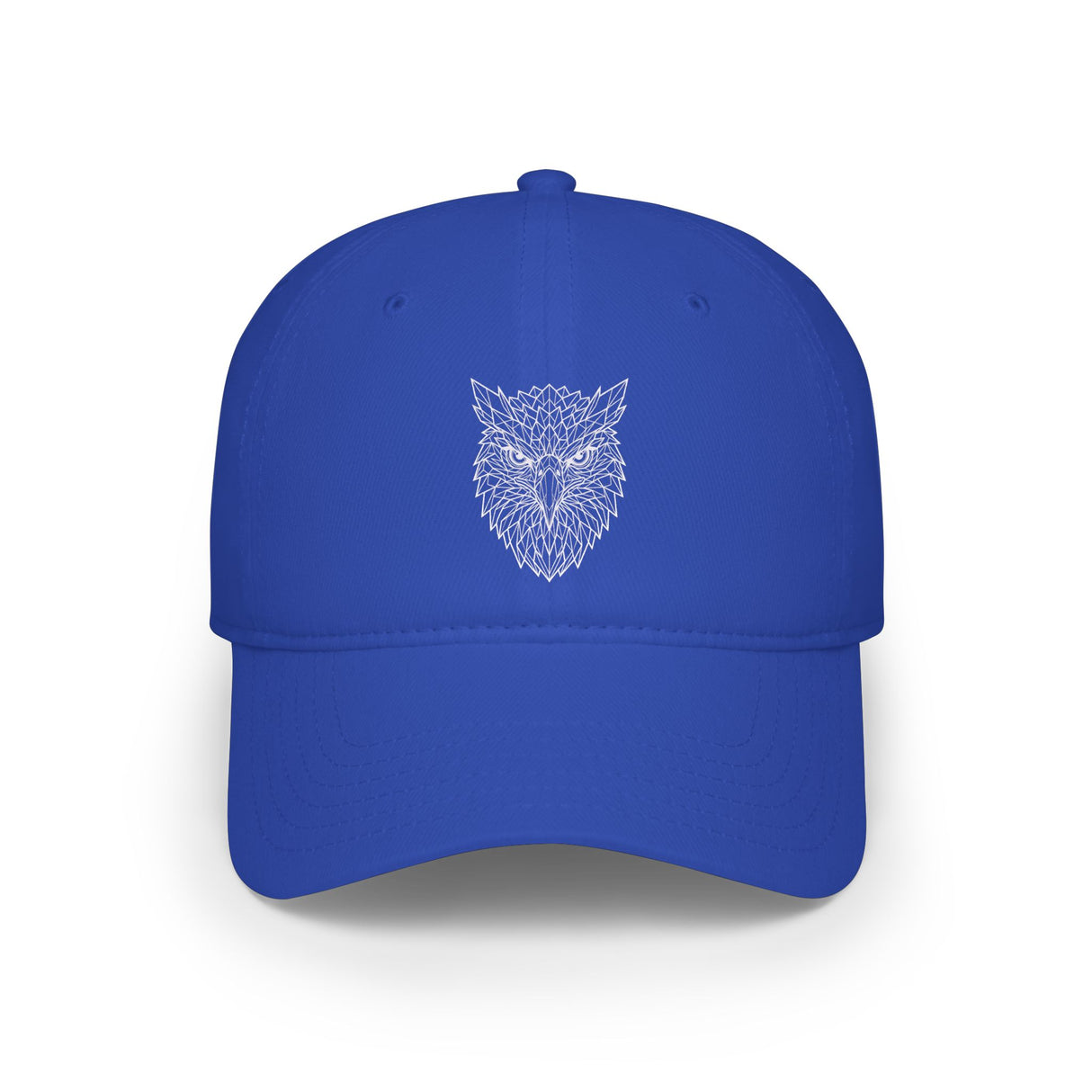 Eagle baseball cap from Printify's Geometric Animal Series featuring a bold eagle design and the phrase "Rise Above Everything."
