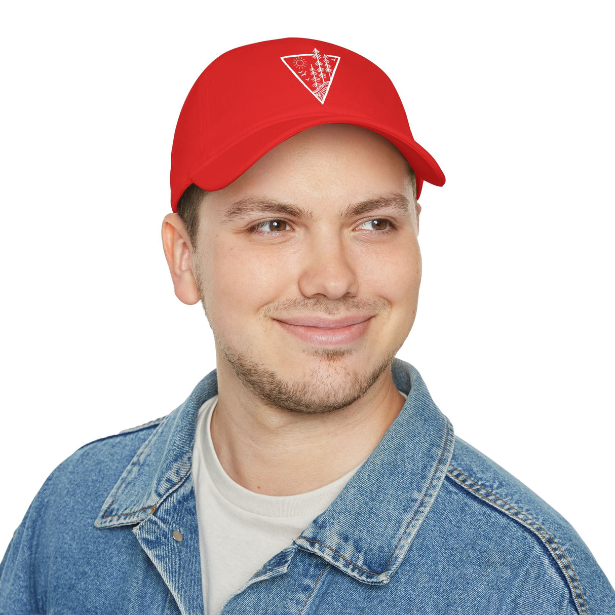 Forest-themed baseball cap from the Nature Series by Printify, featuring deep roots and high rise design, outdoors-inspired hat.