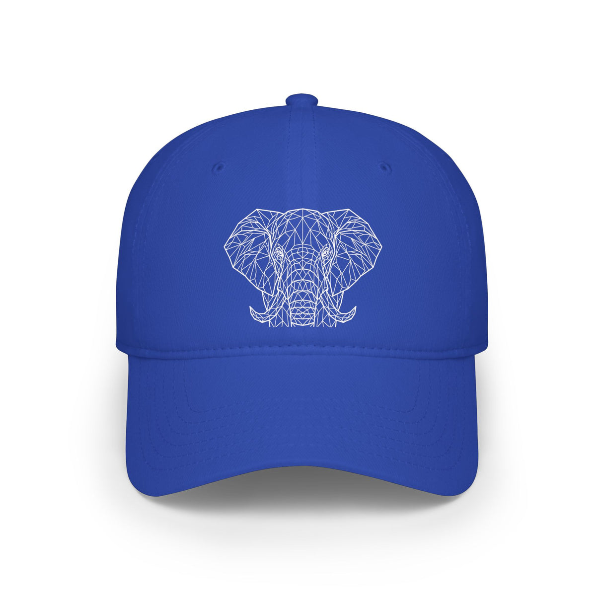 Elephant baseball cap from the Geometric Animal Series featuring a printed elephant design, soft fabric, and adjustable strap.
