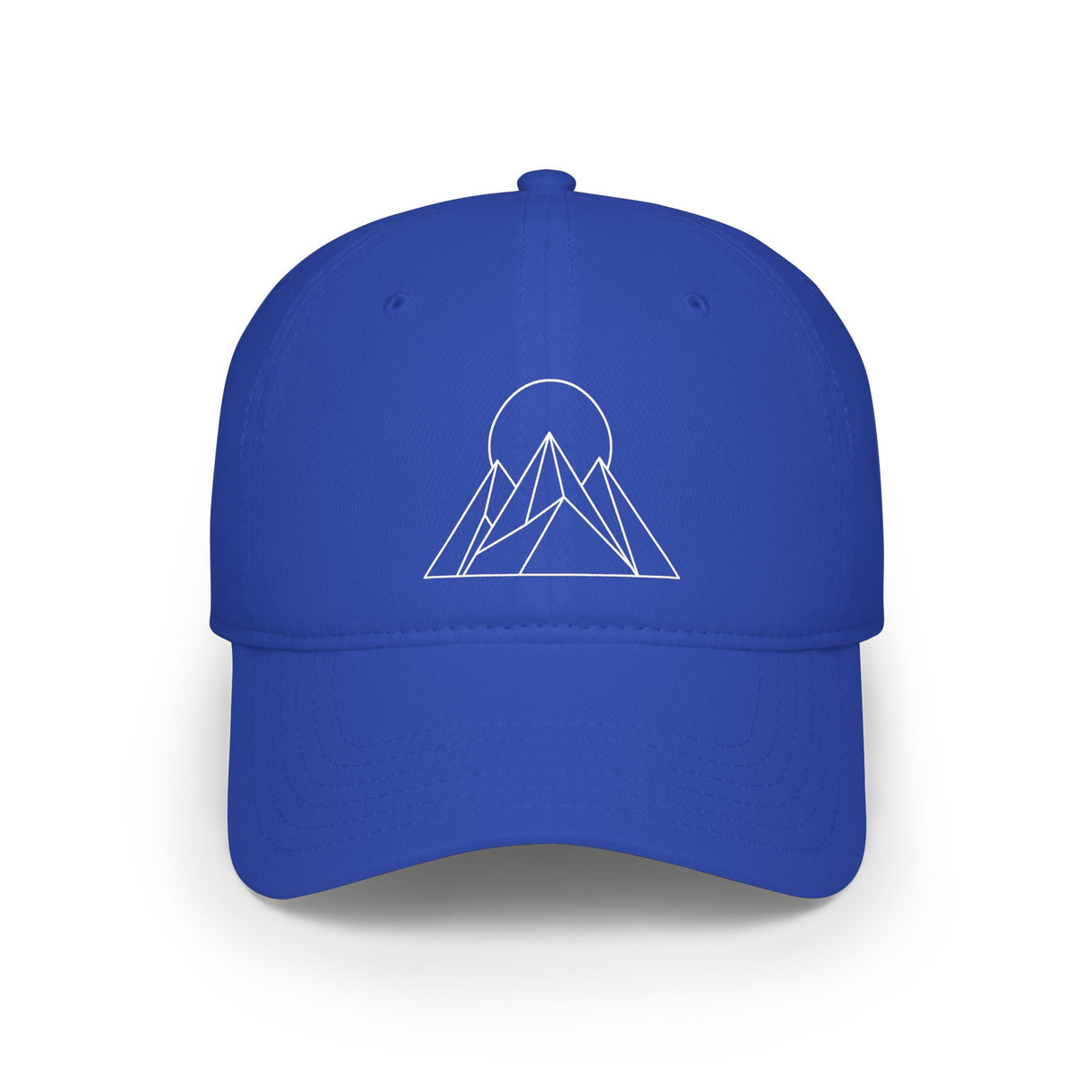 Peak Baseball Cap from the Nature Series by Printify, featuring a "Built to Rise" design in a classic hat style.