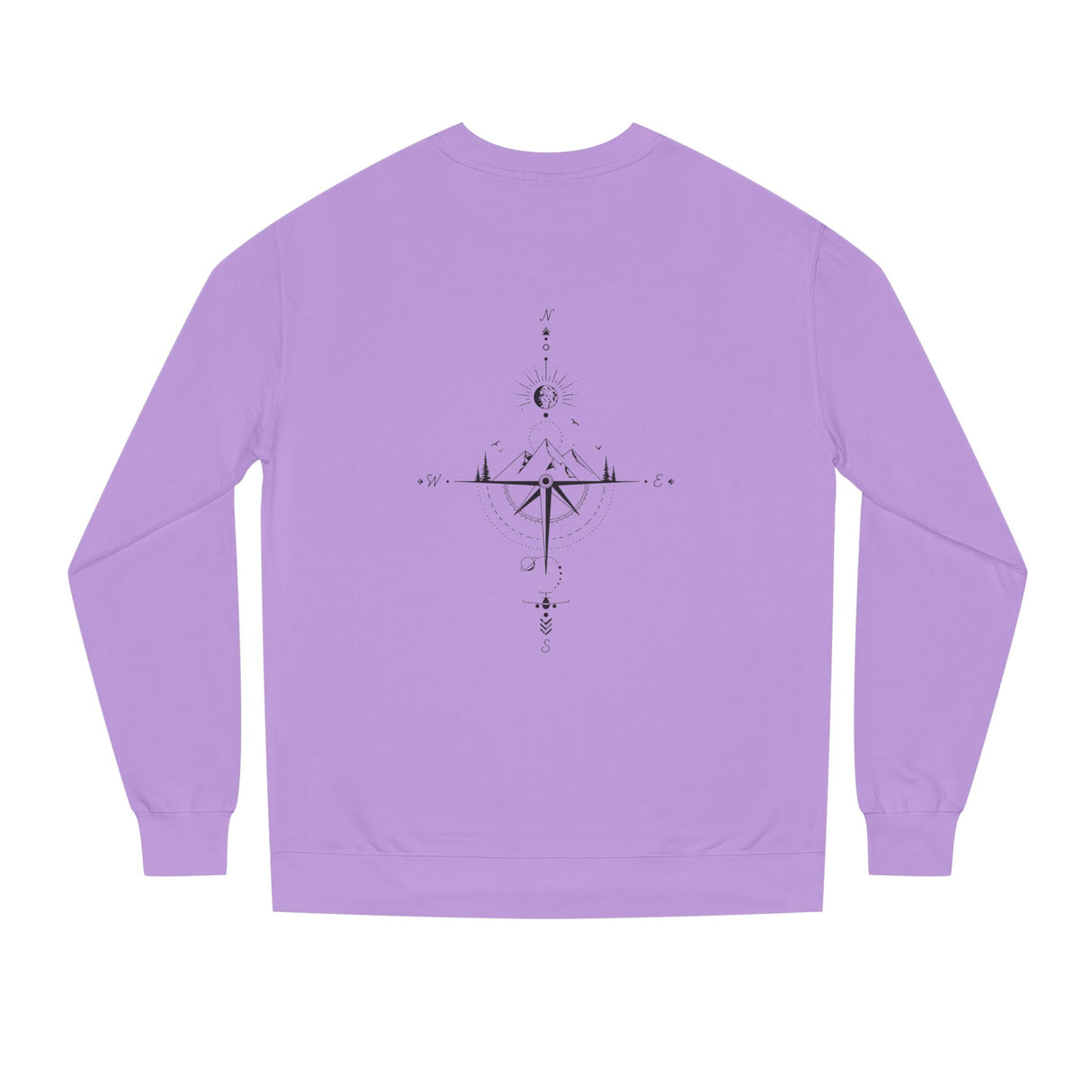 Gray Compass Sweatshirt from the Nature Series by Printify featuring the quote "True North Is Within" on the front.