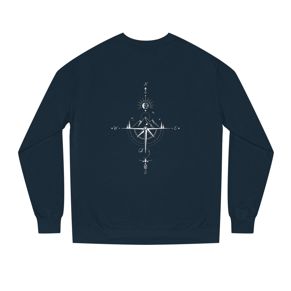 Printify Compass Sweatshirt from the Nature Series featuring "True North Is Within" text on a cozy, casual sweatshirt.