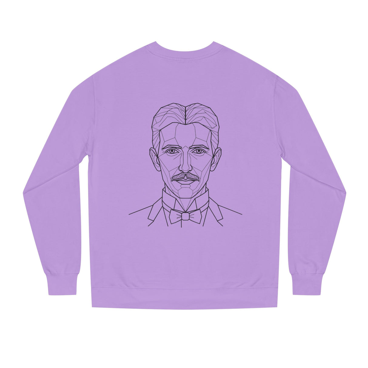 N. Tesla Sweatshirt from Vivent's Visionaries Series with quote about energy, frequency, and vibration, featuring a comfortable design.