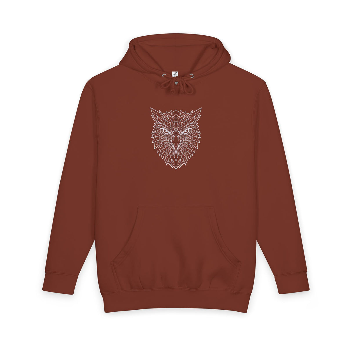 Gray owl hoodie from Printify's geometric animal series featuring a detailed owl design and the phrase "See Everything. Say Nothing."