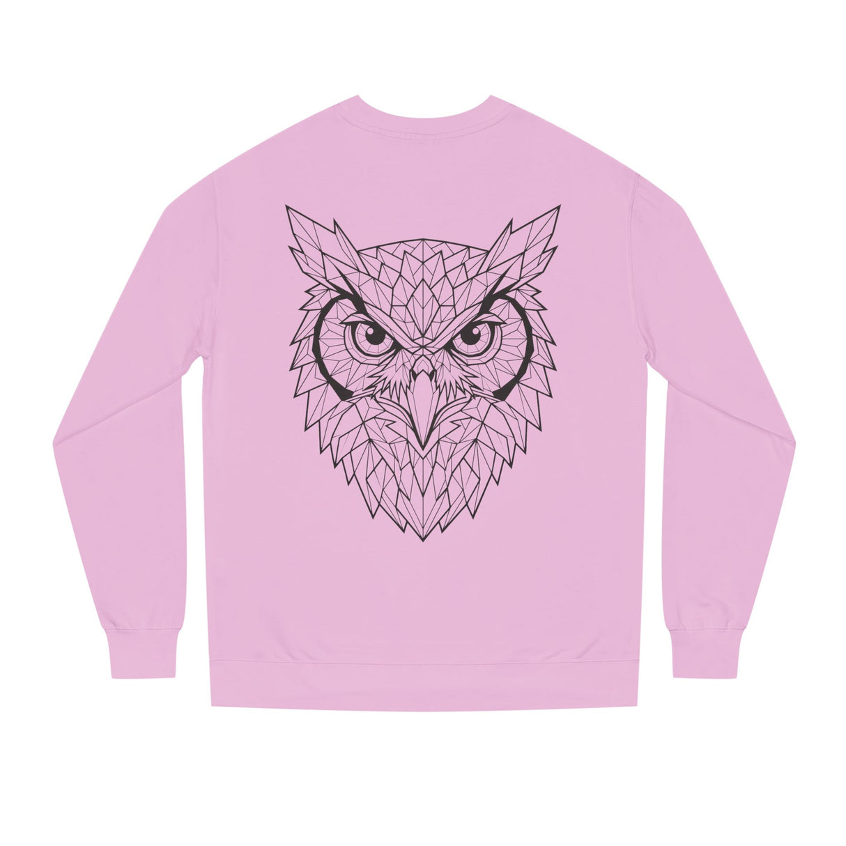 Gray owl sweatshirt from Printify's Geometric Animal Series featuring "See Everything. Say Nothing." design on the front.