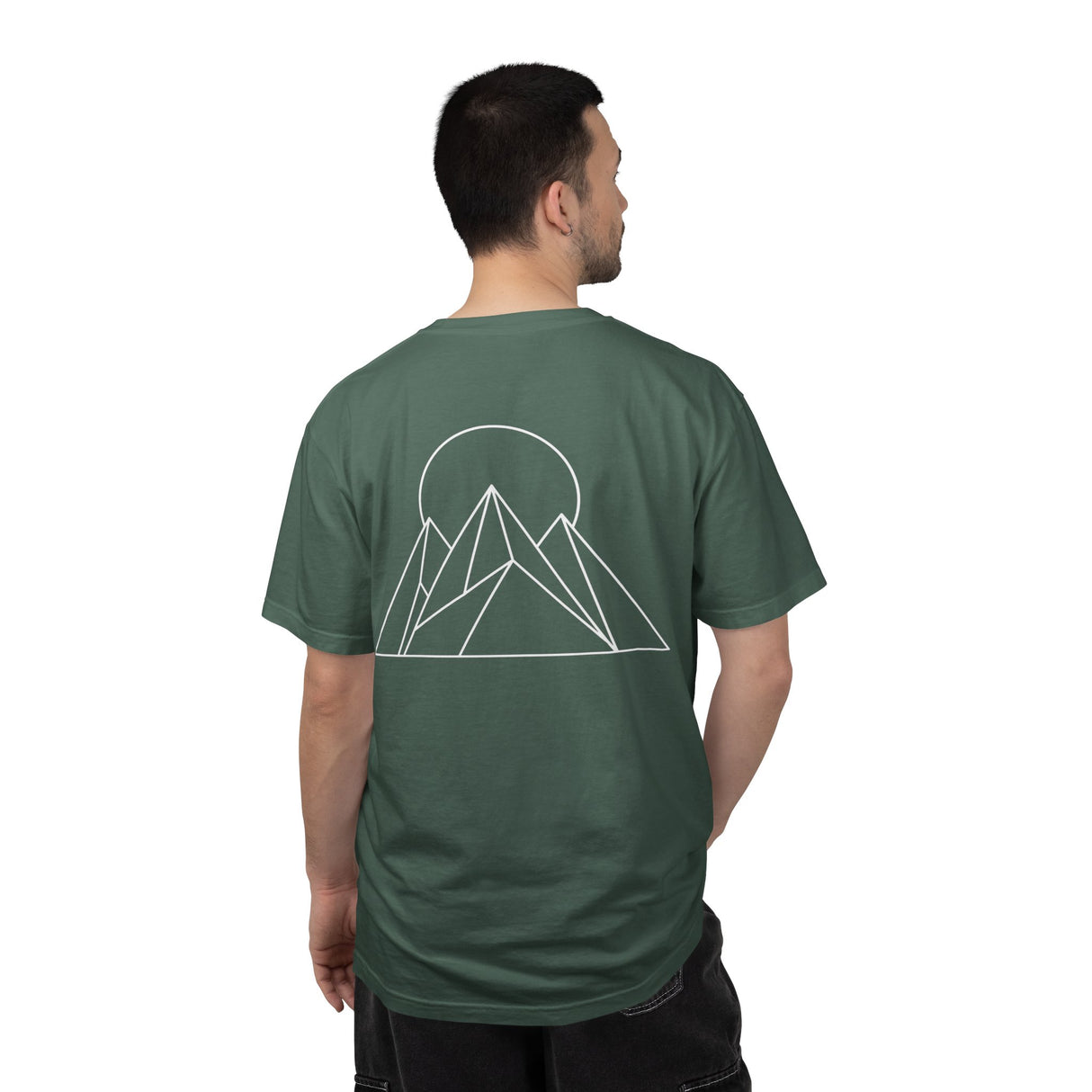 Printify Peak Tee T-shirt from the Nature Series with "Built to Rise" slogan, featuring a casual fit and natural-inspired design.