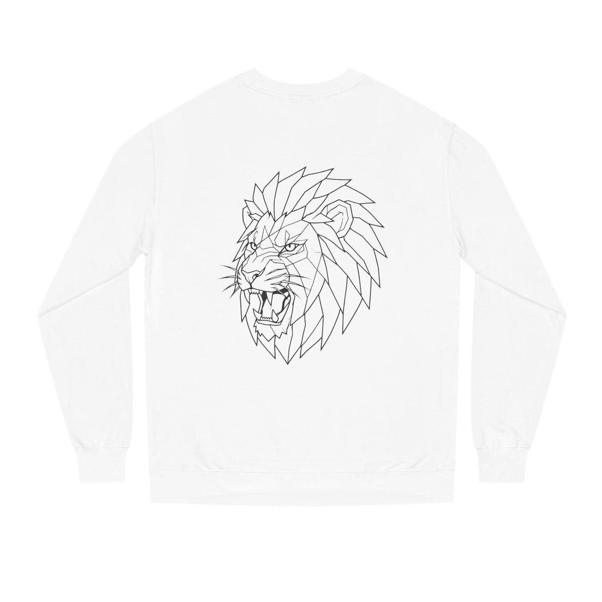 Gray Lion Sweatshirt from Printify's Geometric Animal Series featuring the quote "King Is a Standard. Not a Title."