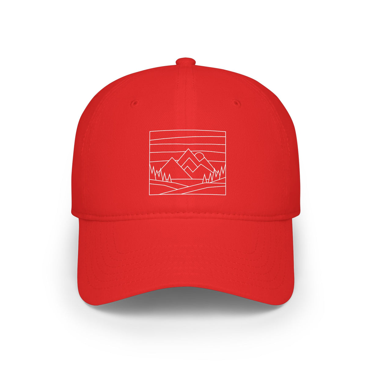 Printify Mountain Baseball Cap from the Nature Series featuring a rugged design and outdoor-inspired logo.