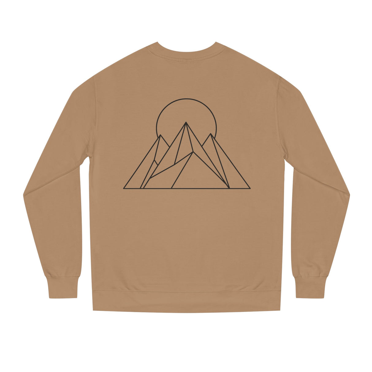 Printify Peak Sweatshirt from the Nature Series featuring "Built to Rise" text, cozy fleece fabric, and natural-inspired design.