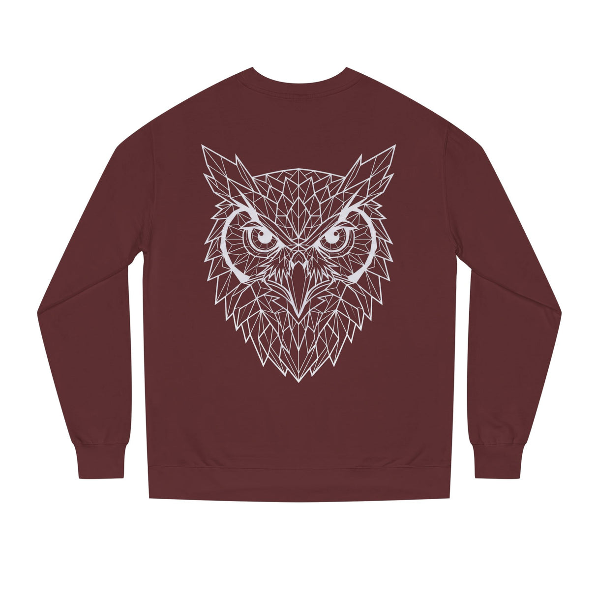 Gray owl sweatshirt with geometric animal design and the quote "See Everything. Say Nothing." printed on the front.