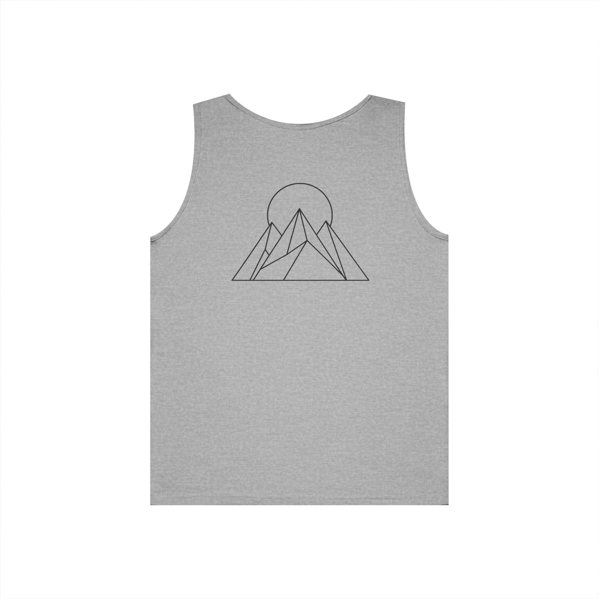 Printify Peak Tank Top from the Nature Series featuring "Built to Rise" logo, casual sleeveless tank top for activewear.