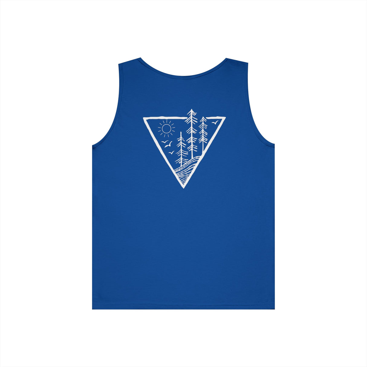 Forest Tank Top from Printify's Nature Series featuring a deep roots design, high-rise fit, and natural-themed artwork.