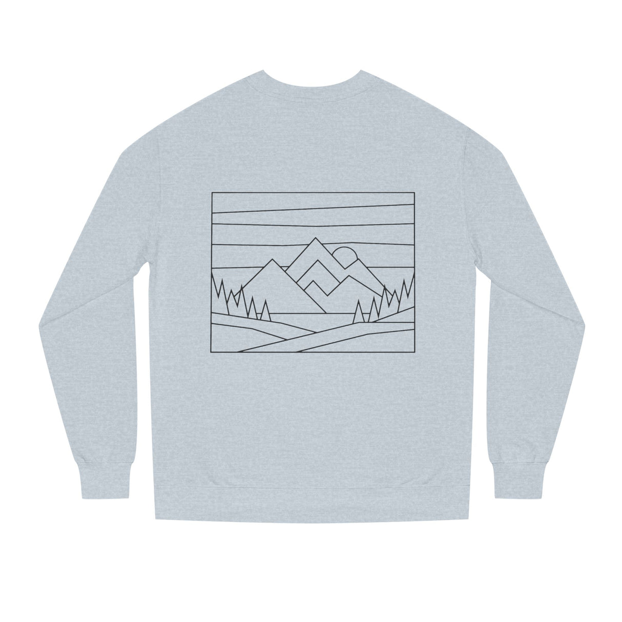 Printify Mountain Sweatshirt from the Nature Series featuring outdoor mountain design and motivational quote on soft fabric.