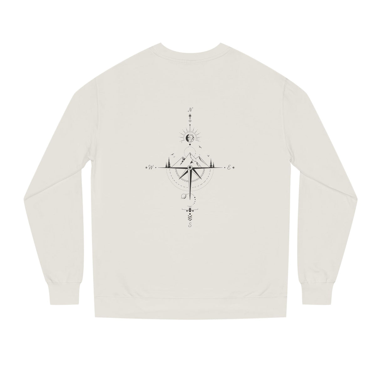 Printify Compass Sweatshirt from the Nature Series with "True North Is Within" slogan, cozy sweatshirt in soft fabric.