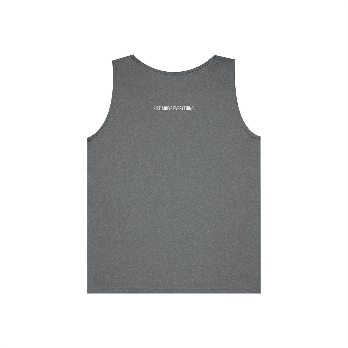 Eagle Tank Top from Printify's Geometric Animal Series featuring a stylized eagle design and the slogan "Rise Above Everything."