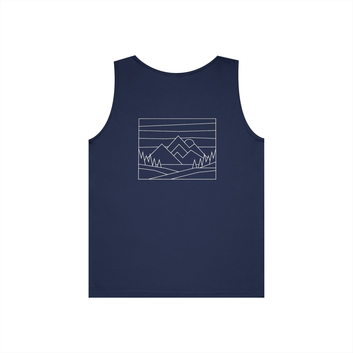 Nature Series Mountain Tank Top by Printify featuring a mountain graphic on lightweight, breathable fabric for outdoor activities.