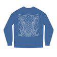 Gray elephant sweatshirt from Printify's Geometric Animal Series featuring "Thick Skin. Soft Heart." design on front.