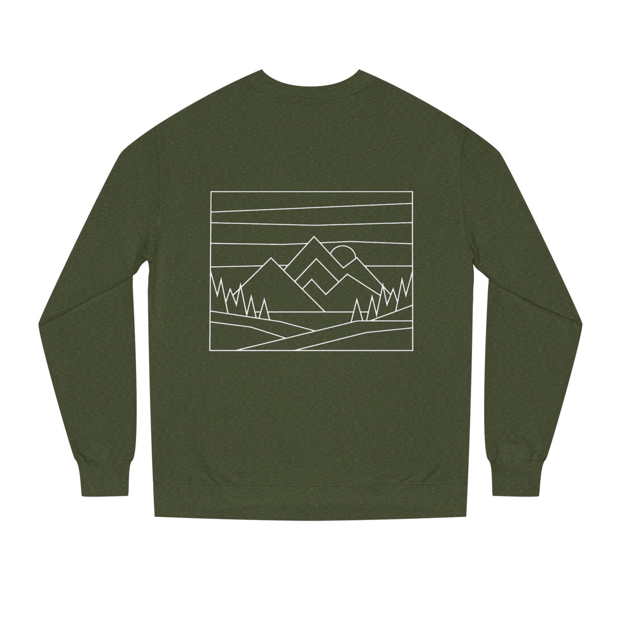Printify Mountain Sweatshirt from Nature Series featuring mountain and nature-inspired design on soft, cozy fabric.