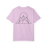Printify Peak Tee T-shirt from the Nature Series featuring the "Built to Rise" design, showcasing a comfortable casual style.
