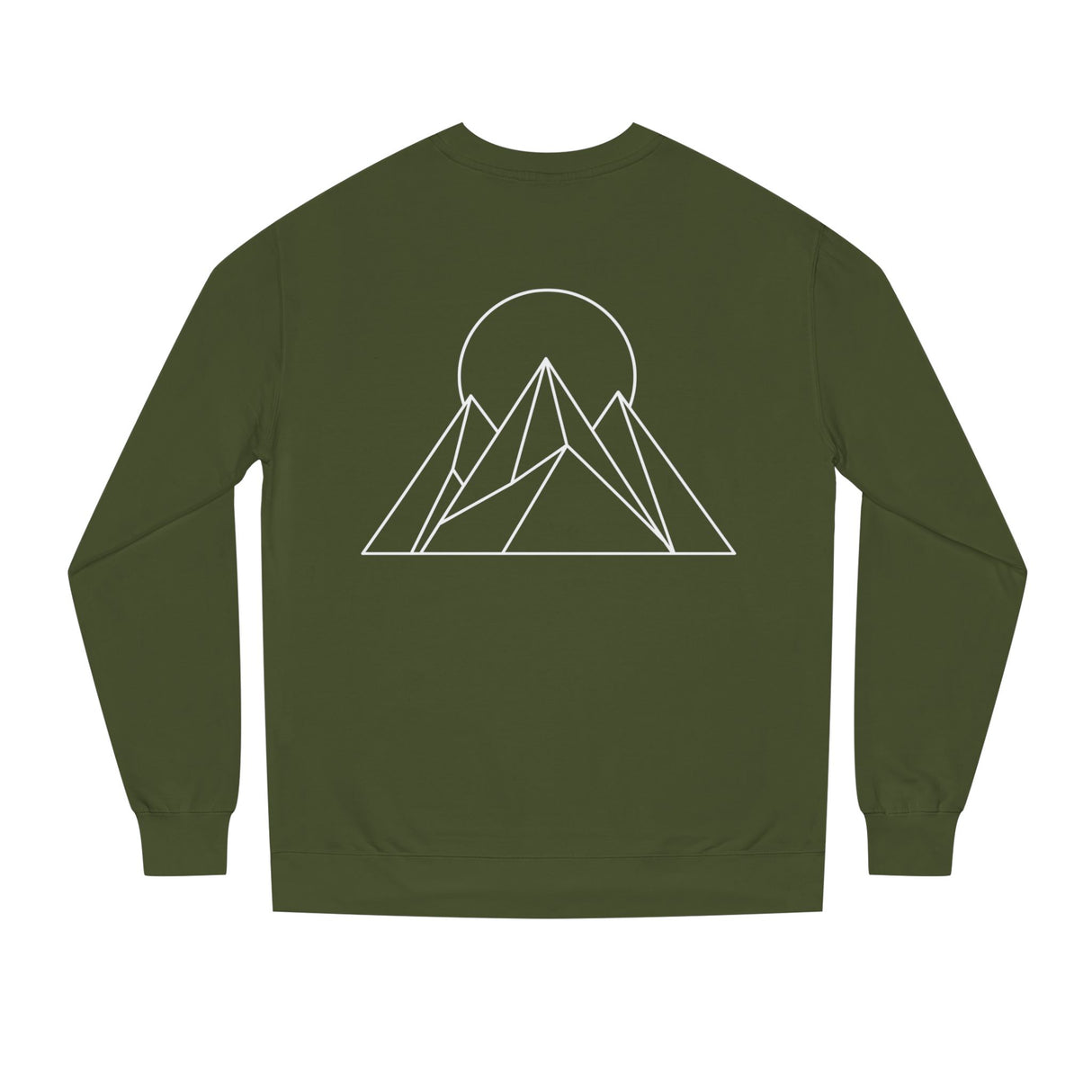 Printify Peak Sweatshirt from the Nature Series featuring a "Built to Rise" design, made of cozy fabric in a stylish fit.