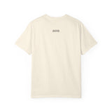 Printify Mountain Tee t-shirt featuring "Built by Nature, Shaped by Choice" from the Nature Series, with mountain graphic design.