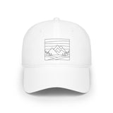 Printify Mountain Baseball Cap from the Nature Series featuring outdoor-inspired design and adjustable strap, made for casual wear.