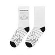 All-over print mountain landscape crew socks by Printify featuring nature-inspired design and padded comfort.