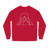 Printify Peak Sweatshirt from the Nature Series featuring "Built to Rise" text, soft fabric, and casual fit for comfortable wear.