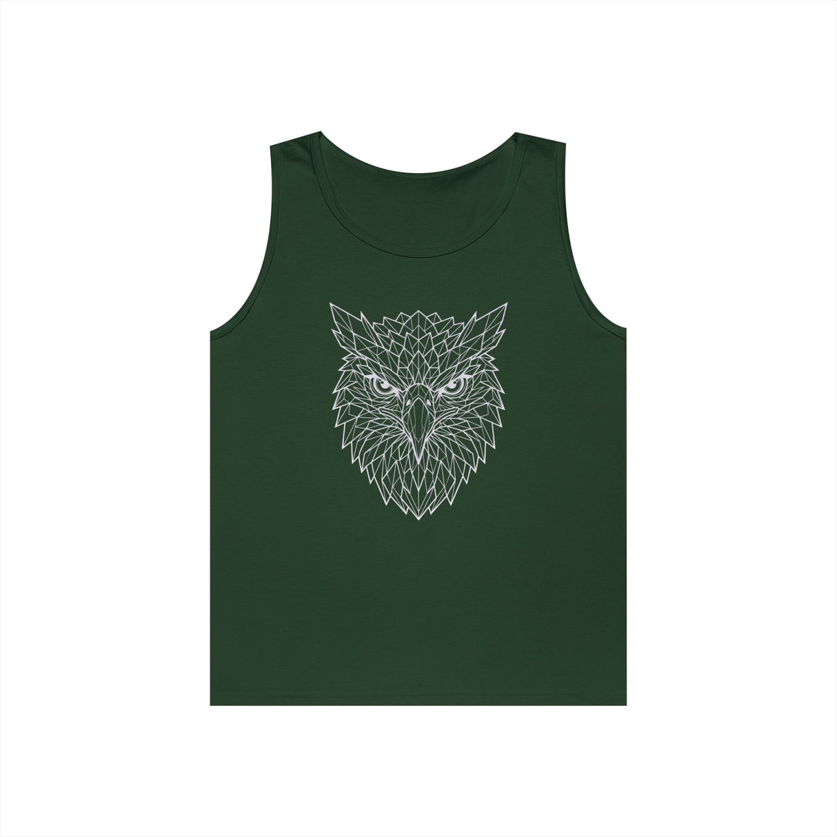 Eagle Tank Top from the Geometric Animal Series featuring a stylized eagle design on a sleeveless shirt by Printify