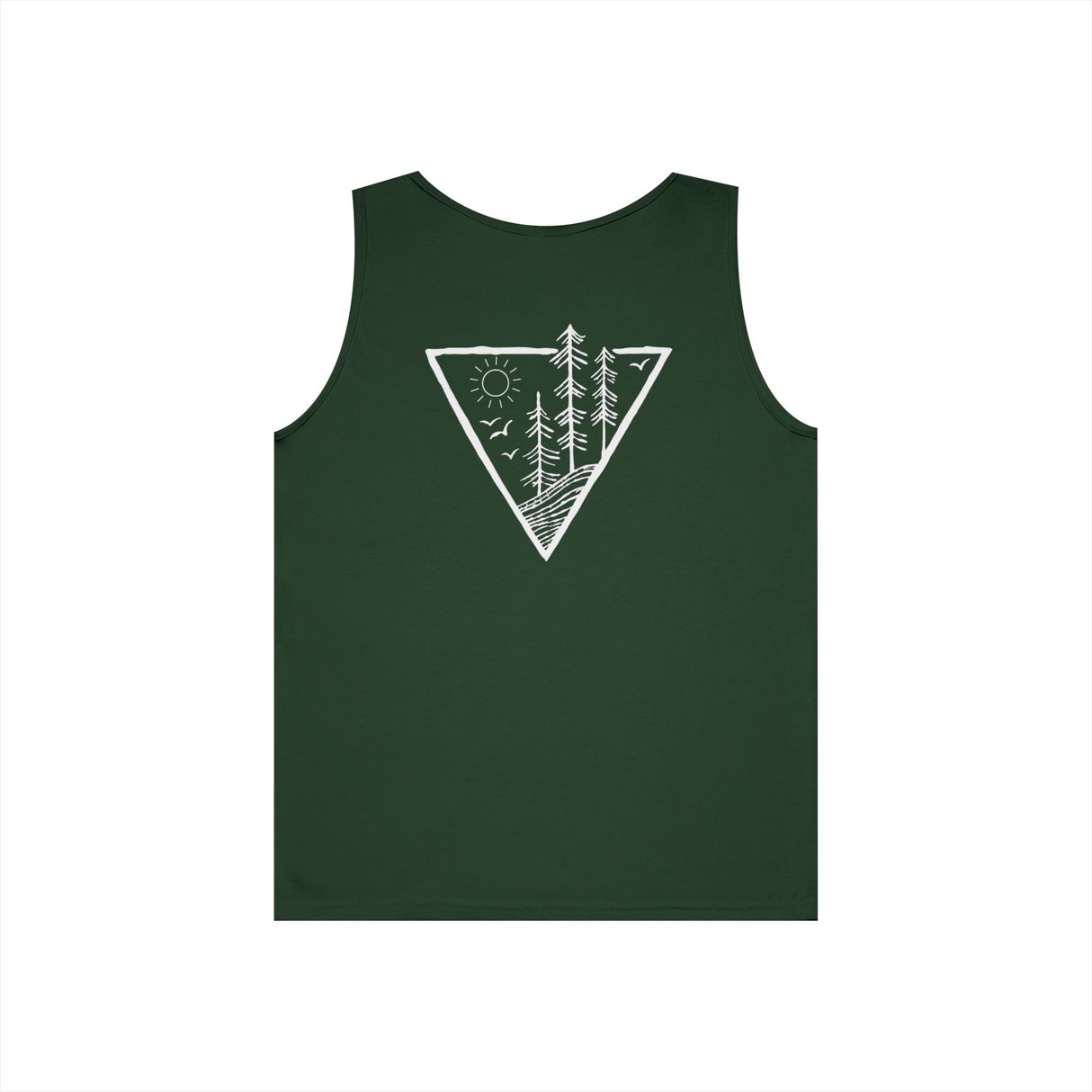 Forest Tank Top from the Nature Series by Printify featuring a deep roots design, high-rise fit, and eco-friendly style.