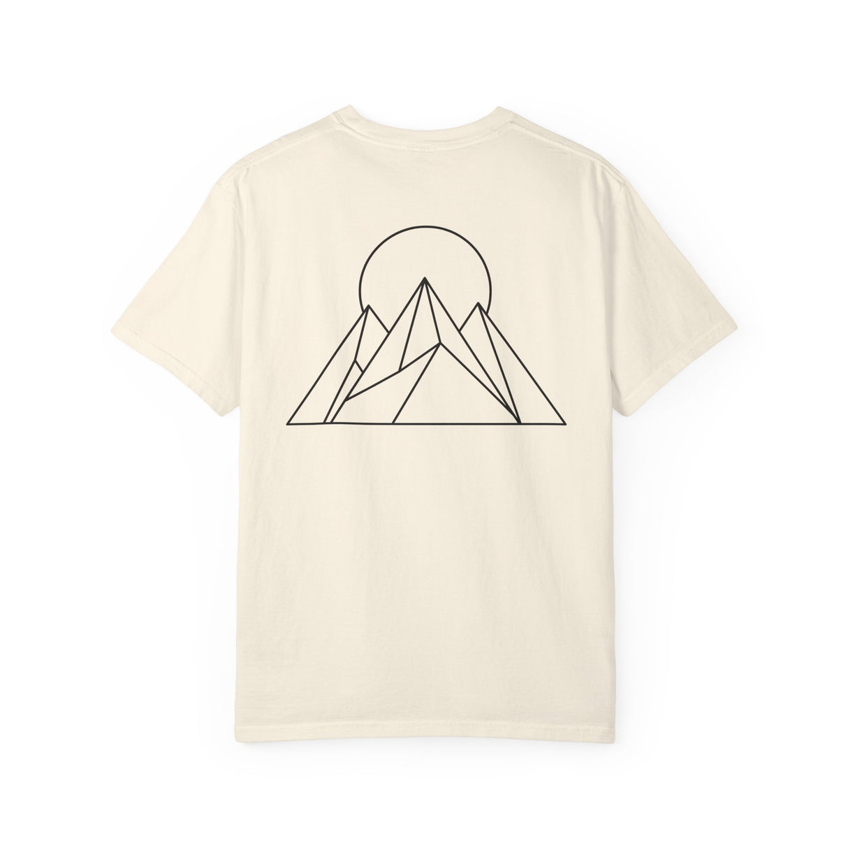 Printify Peak Tee T-shirt from the Nature Series featuring "Built to Rise" slogan on a comfortable cotton fabric.