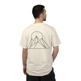 Printify Peak Tee t-shirt from the Nature Series featuring "Built to Rise" slogan, natural-themed design on soft fabric.