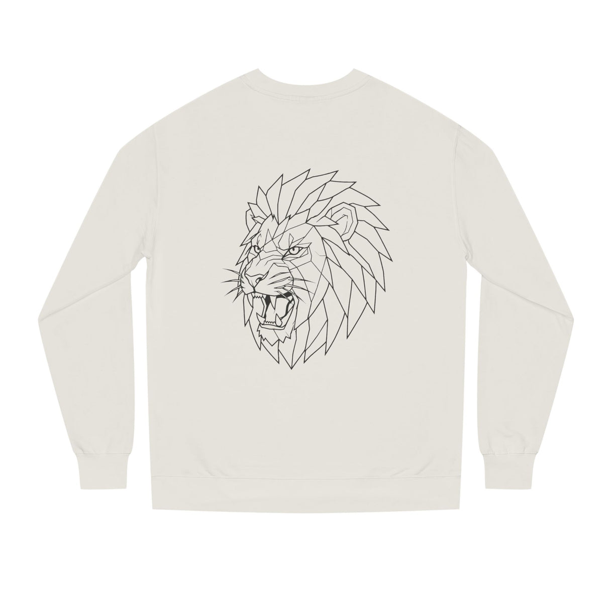 Gray lion sweatshirt from Printify's Geometric Animal Series featuring the quote "King Is a Standard. Not a Title."