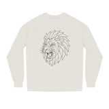 Gray lion sweatshirt from Printify's Geometric Animal Series featuring the quote "King Is a Standard. Not a Title."