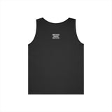 Gray Bear Tank Top from Printify's Geometric Animal Series featuring "Unbothered. Unmoved. Undefeated." text.