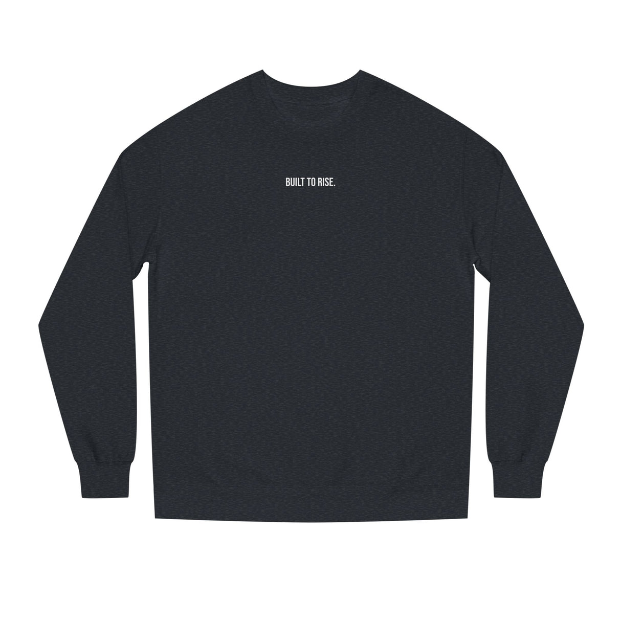 Printify Peak Sweatshirt from the Nature Series, featuring "Built to Rise" design, casual fit, soft fabric, and nature-inspired details.