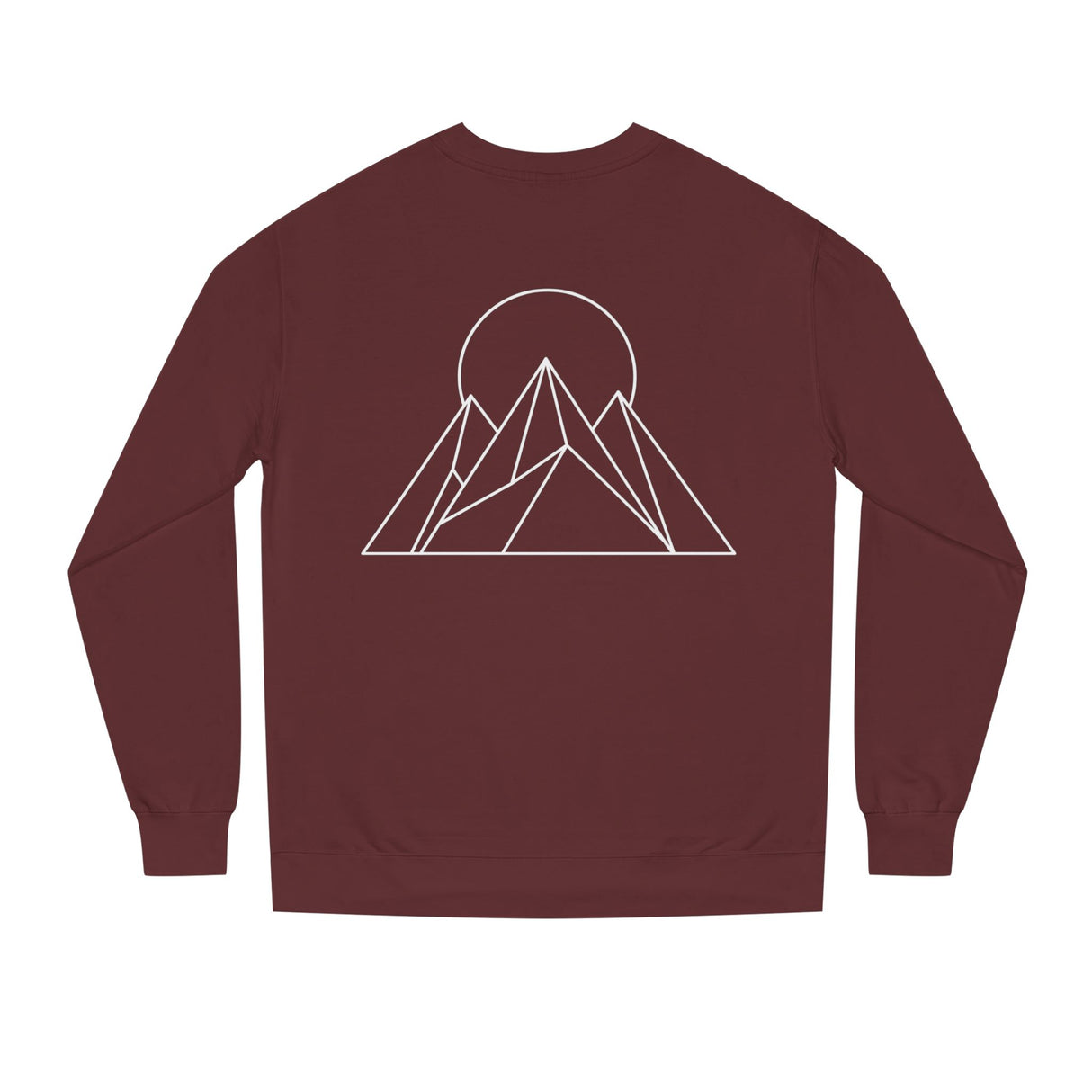 Printify Peak Sweatshirt from the Nature Series featuring "Built to Rise" slogan, made of soft fabric, shown on a neutral background.