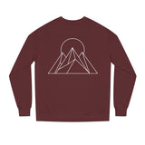 Printify Peak Sweatshirt from the Nature Series featuring "Built to Rise" slogan, made of soft fabric, shown on a neutral background.