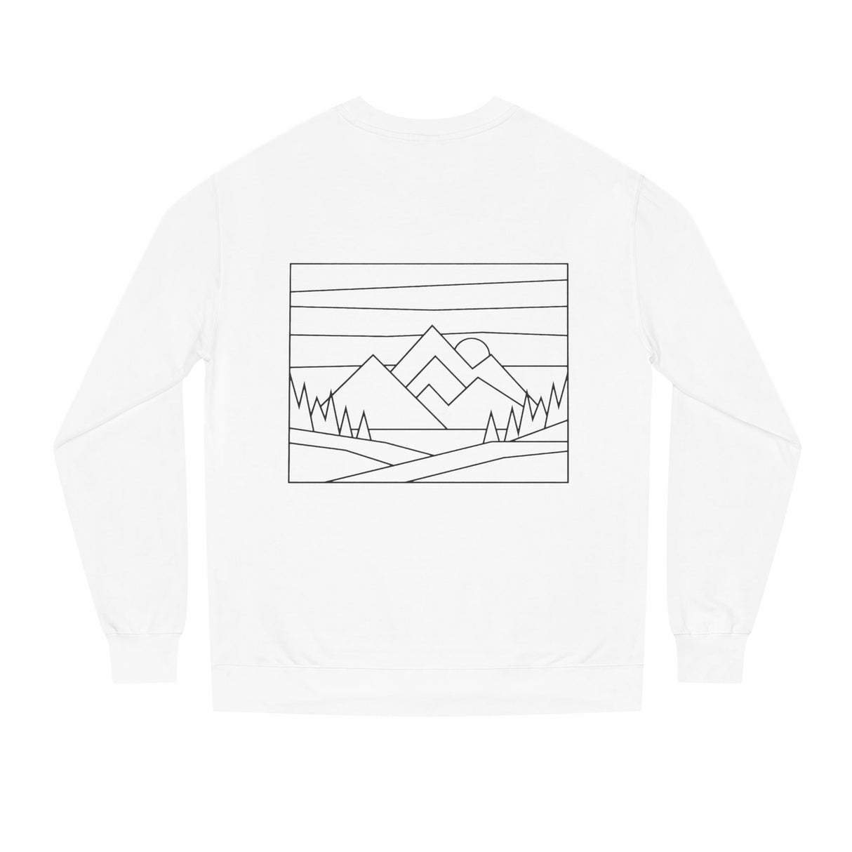 Printify Mountain Sweatshirt from the Nature Series featuring outdoors-inspired design and comfortable fabric.