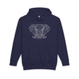 Gray elephant hoodie from the Geometric Animal Series by Printify, featuring a soft fabric and bold animal design.