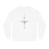 Gray Compass Sweatshirt from Printify's Nature Series featuring "True North Is Within" text on front.