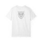 Printify Eagle Graphic T-Shirt featuring geometric eagle design and "Rise Above Everything" slogan from the Geometric Animal Series.