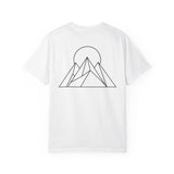Printify Peak Tee T-shirt from the Nature Series featuring "Built to Rise" slogan on soft cotton fabric.