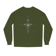 Gray Compass Sweatshirt from Printify's Nature Series featuring the phrase "True North Is Within" on the front.