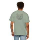 Gray Bear T-Shirt from Printify’s Geometric Animal Series featuring "Unbothered. Unmoved. Undefeated." design.