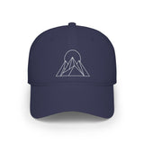 Printify Peak Baseball Cap from the Built to Rise Nature Series, featuring a classic hat design with nature-inspired details.