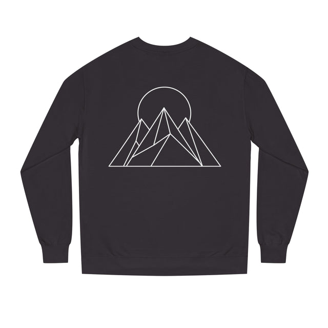 Printify Peak Sweatshirt from Nature Series featuring "Built to Rise" slogan, cozy long-sleeve sweatshirt in natural tones.