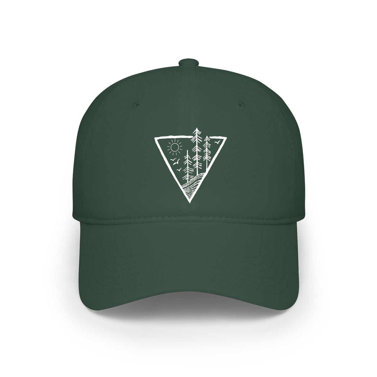 Forest-themed baseball cap from the Nature Series by Printify featuring a high-rise design and deep roots motif.