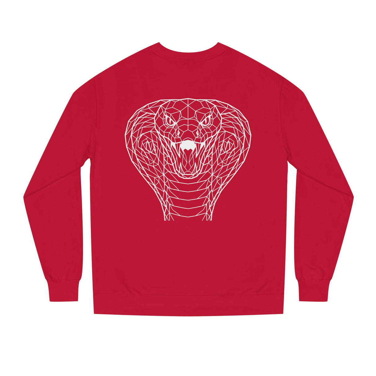 Cobra Sweatshirt from Printify's Geometric Animal Series featuring the quote "Patience is the Deadliest Weapon" on a stylish sweatshirt.